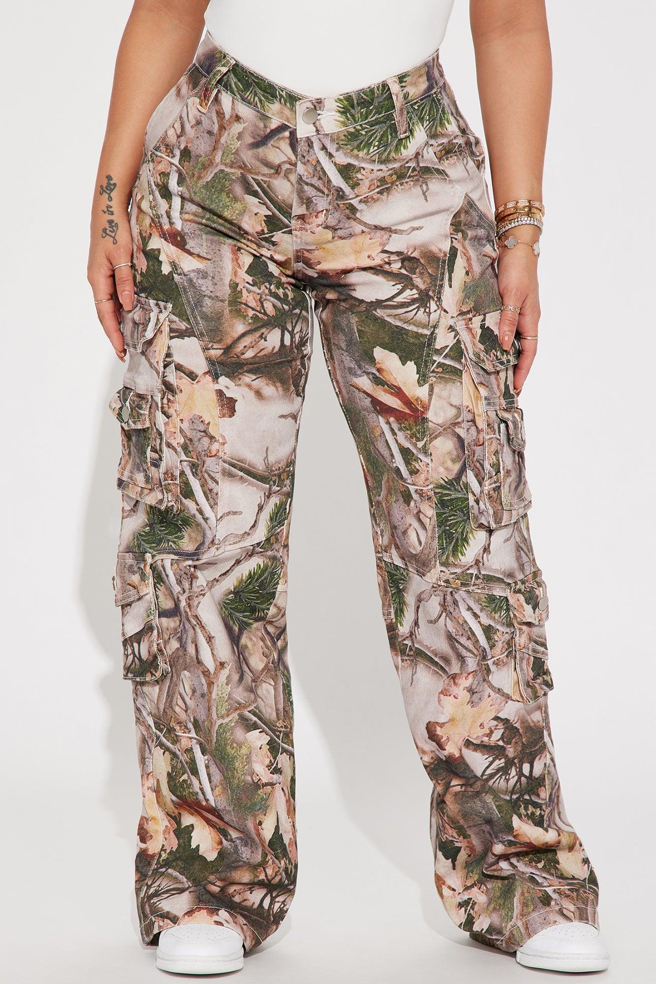 Hide And Seek Stretch Camo Cargo Jean - Taupe Product Image