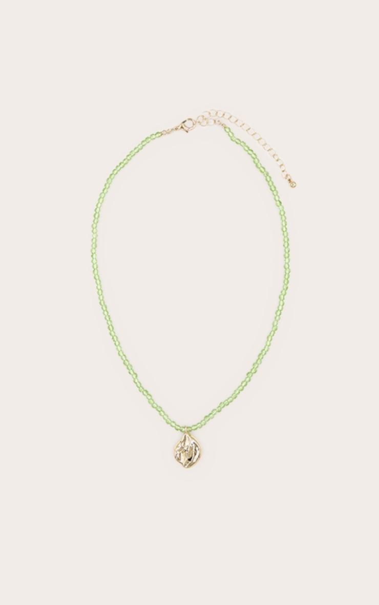 Green Beaded Shell Necklace Product Image