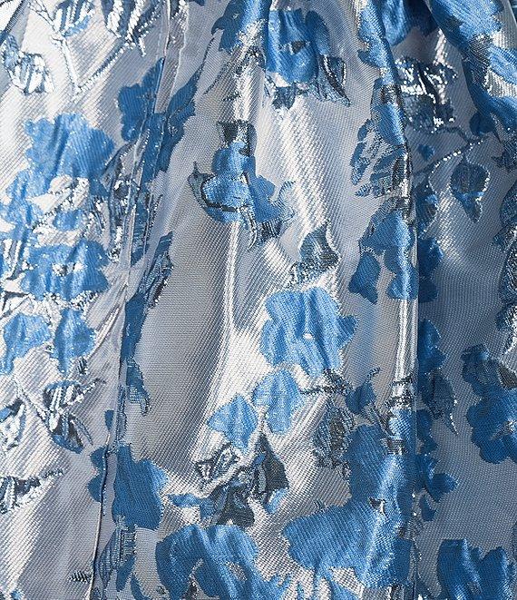 B. Darlin Floral Lurex Jacquard Square Neck Wide Tie Straps Dress Product Image