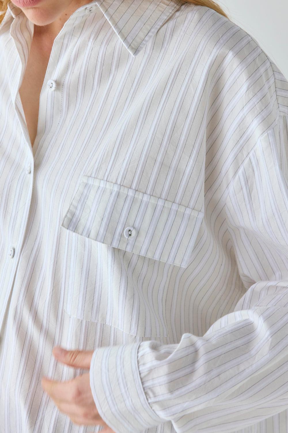 June Shirt Cream Stripe Product Image