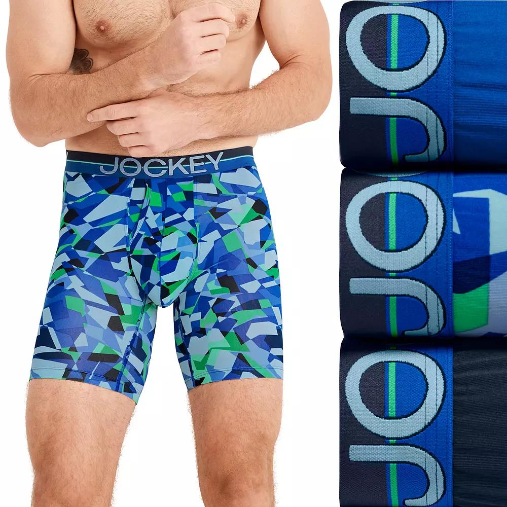 Men's Jockey® 3-Pack Infinite Cool Microfiber Stretch 8" Long Leg Boxer Brief,  Product Image