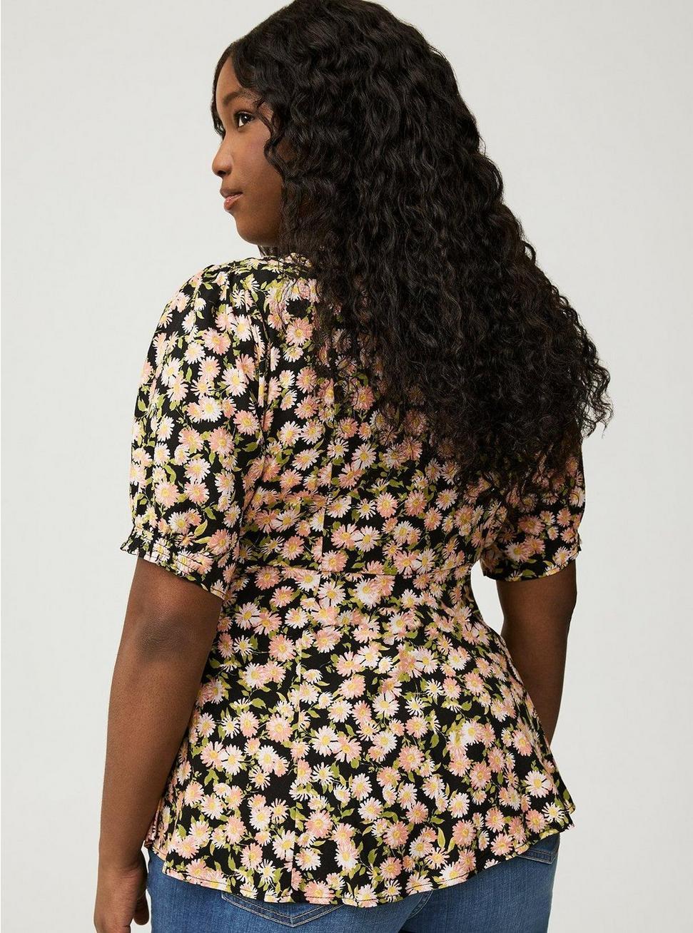 Challis Side Tie Short Sleeve Top Product Image