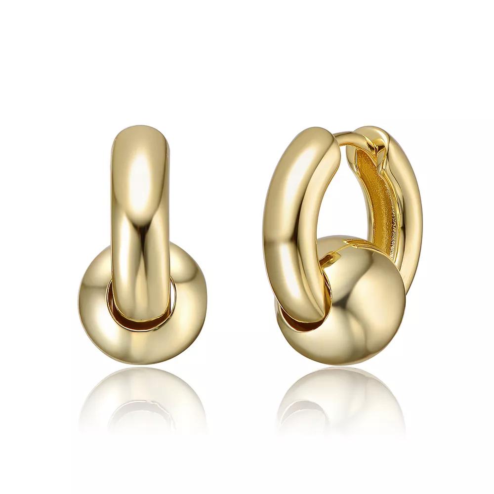 Simulated Pearl & Clasp Huggie Hoop Earrings, Womens, Gold Tone Product Image