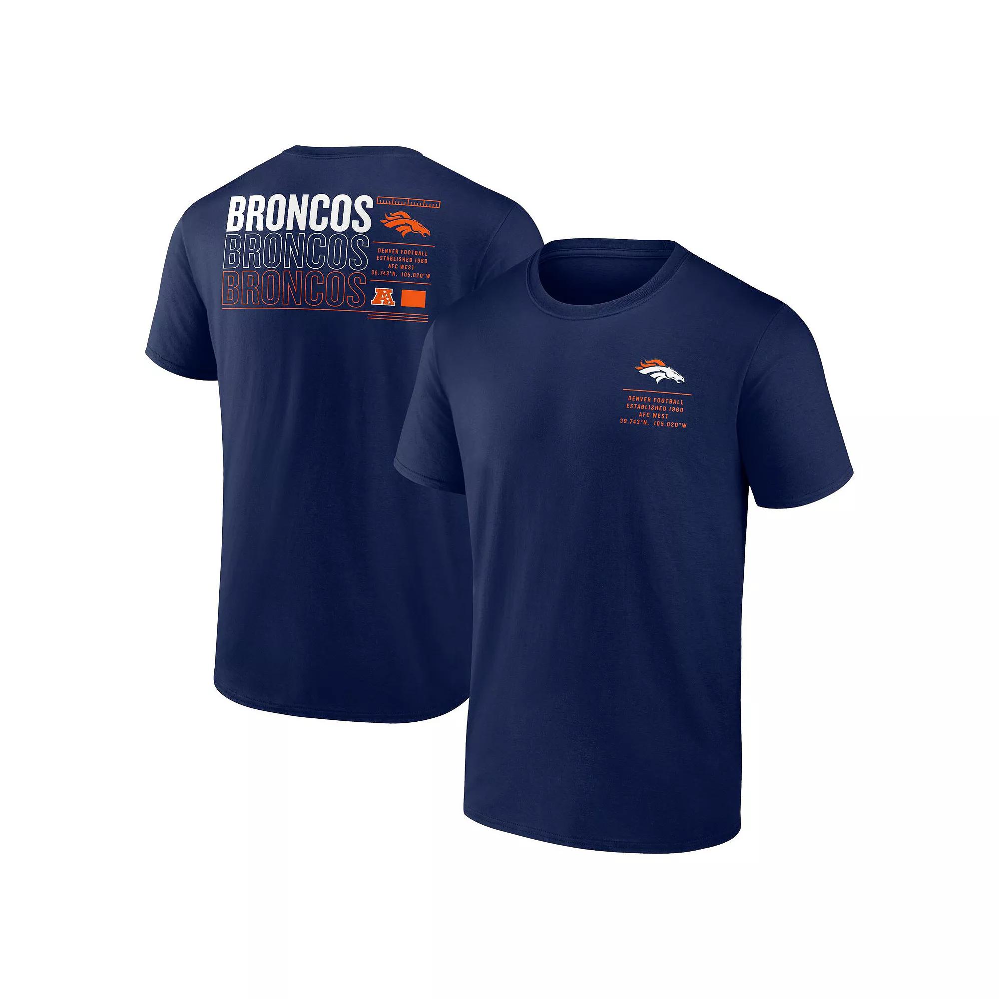 Men's Fanatics Navy Denver Broncos Repeat Stats T-Shirt, Size: Large, Blue Product Image