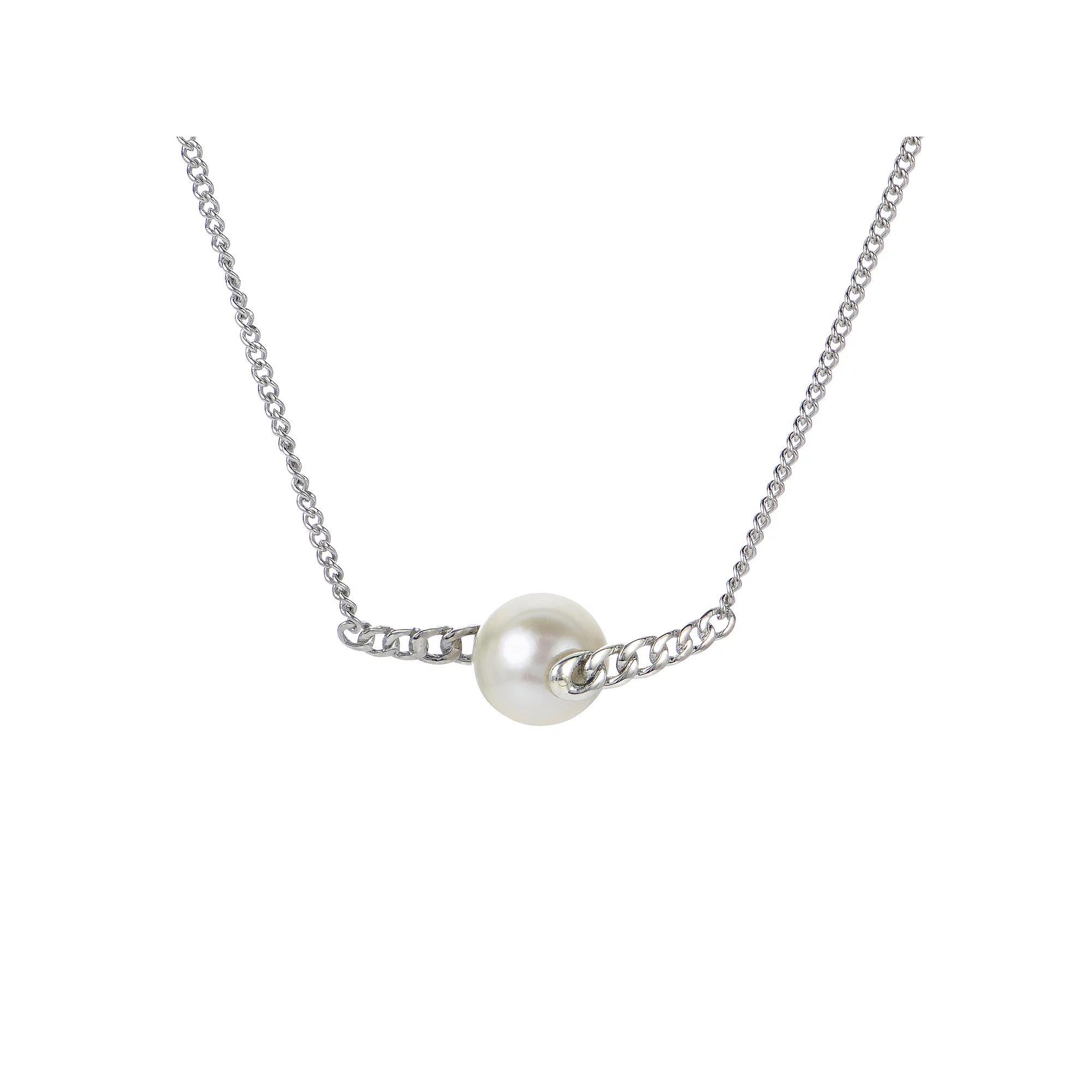 PearLustre by Imperial Sterling Silver Freshwater Cultured Pearl Cast Chain Necklace, Womens Product Image