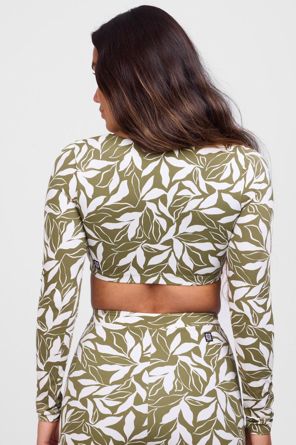 Avalon Long Sleeve Crop Rashguard - Kelp Female Product Image