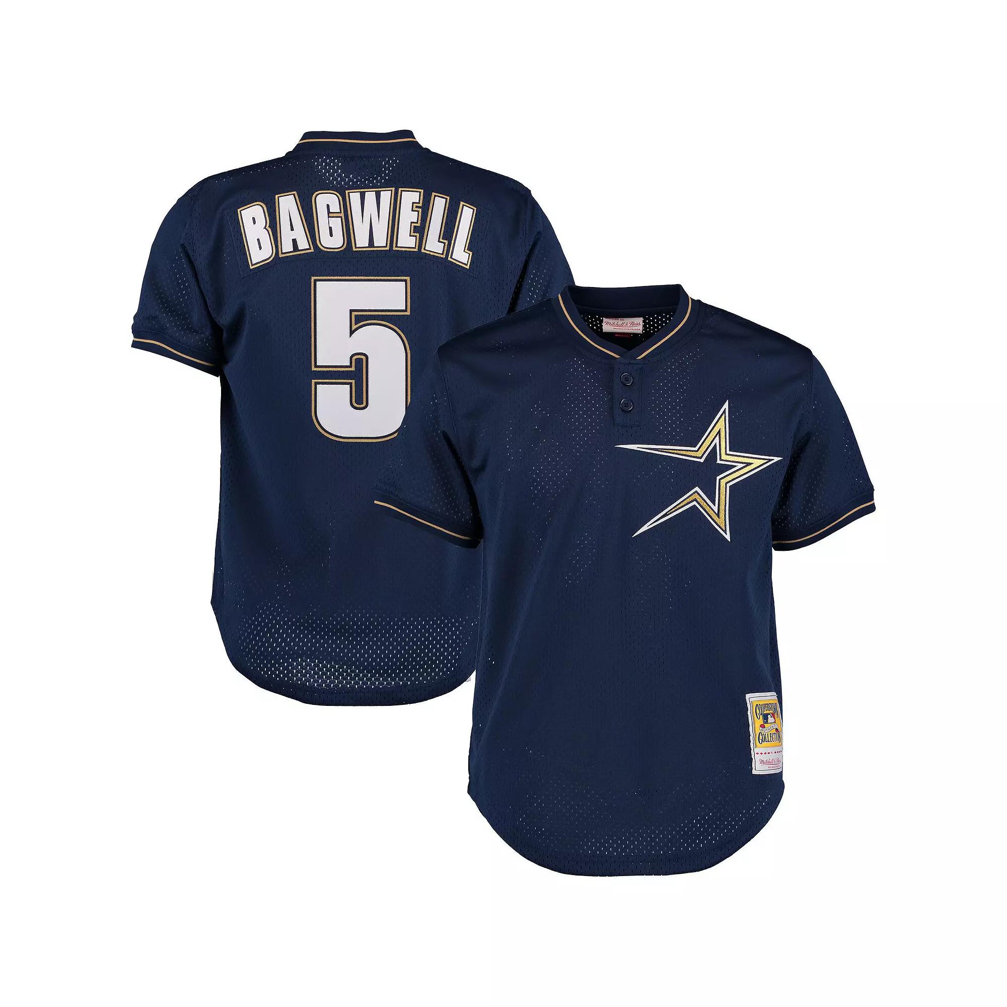Men's Mitchell & Ness Jeff Bagwell Navy Houston Astros Cooperstown 1997 Mesh Batting Practice Jersey, Size: Small, Blue Product Image