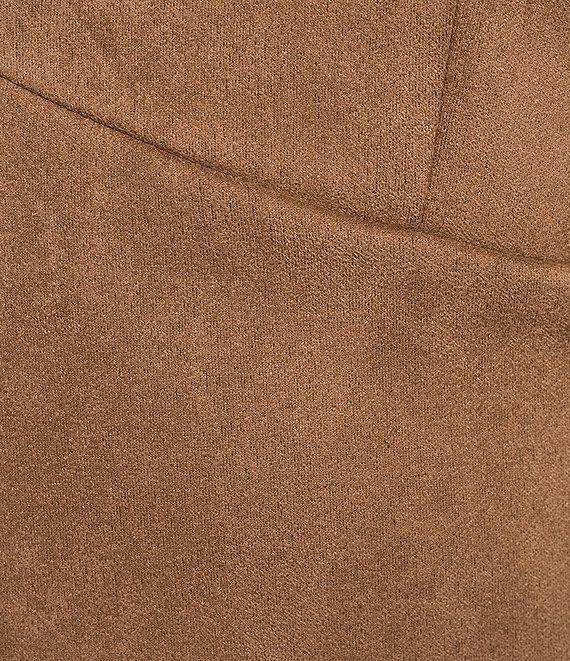 Moa Moa V-Neck Halter Faux Suede Smocked Top Product Image
