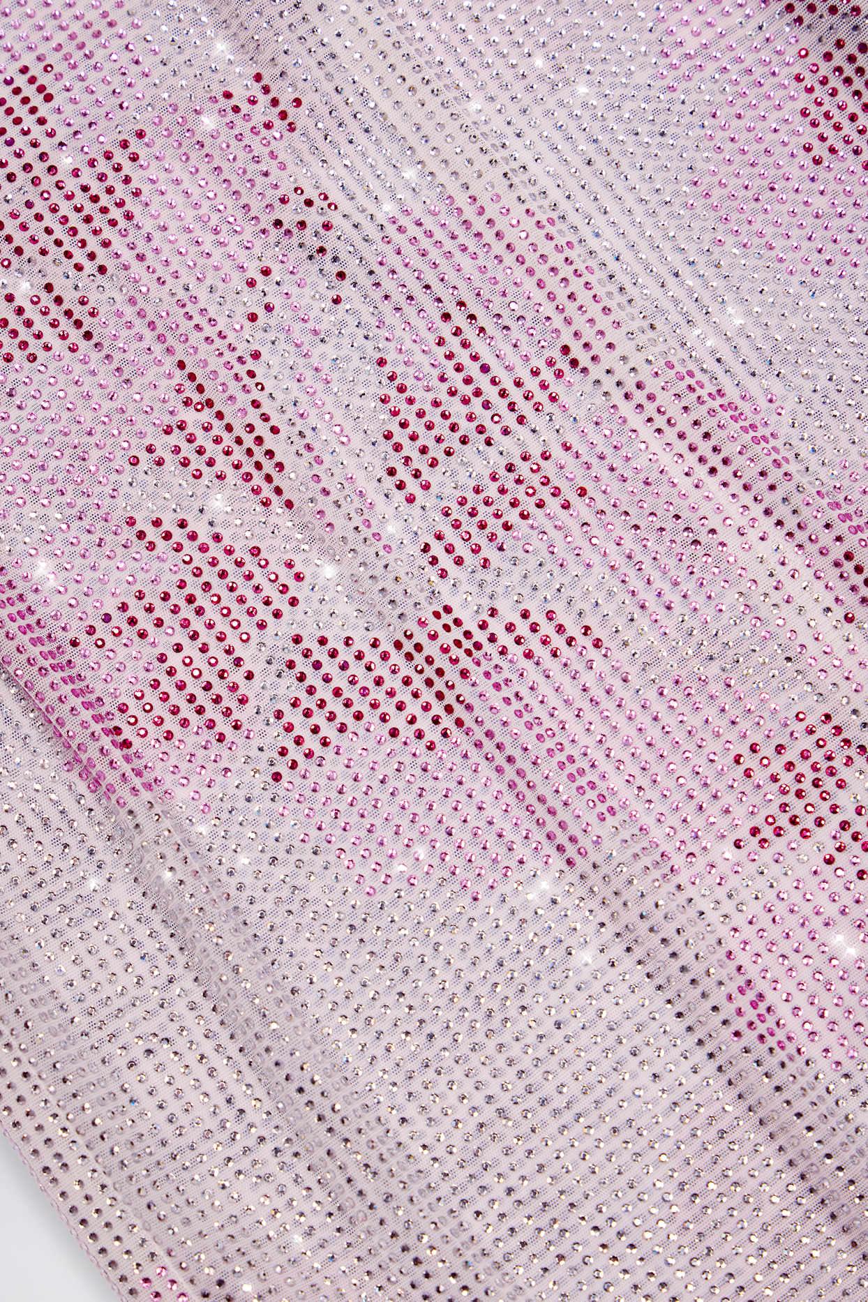 Embellished Cowl-Neck Maxi Dress in Pink White Hotfix Product Image