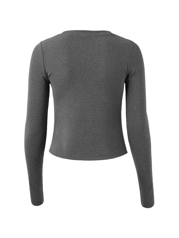 Print Ribbed Slim Long Sleeve Knit Product Image