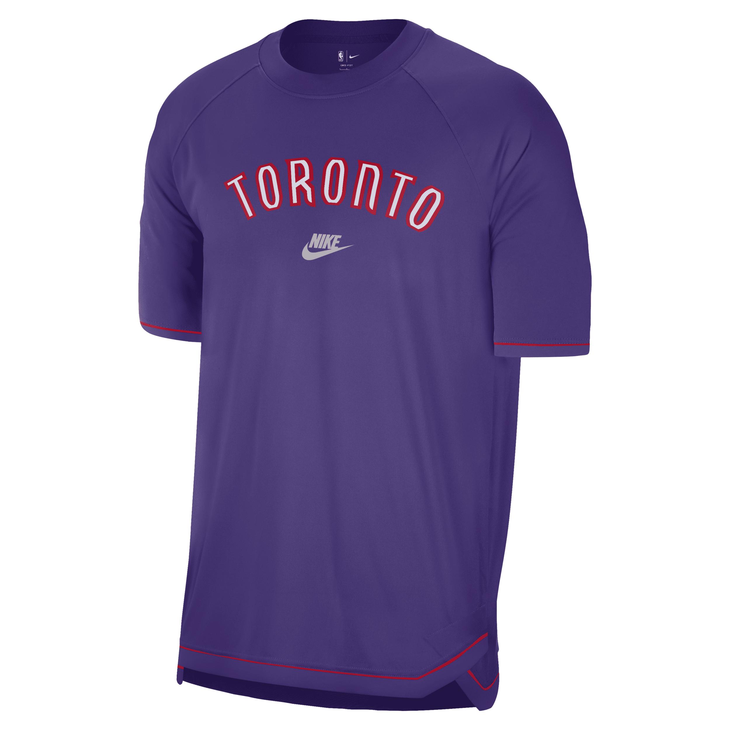 Toronto Raptors Hardwood Classics Nike Mens Dri-FIT NBA Short-Sleeve Pregame Top | FZ0146-504 Product Image