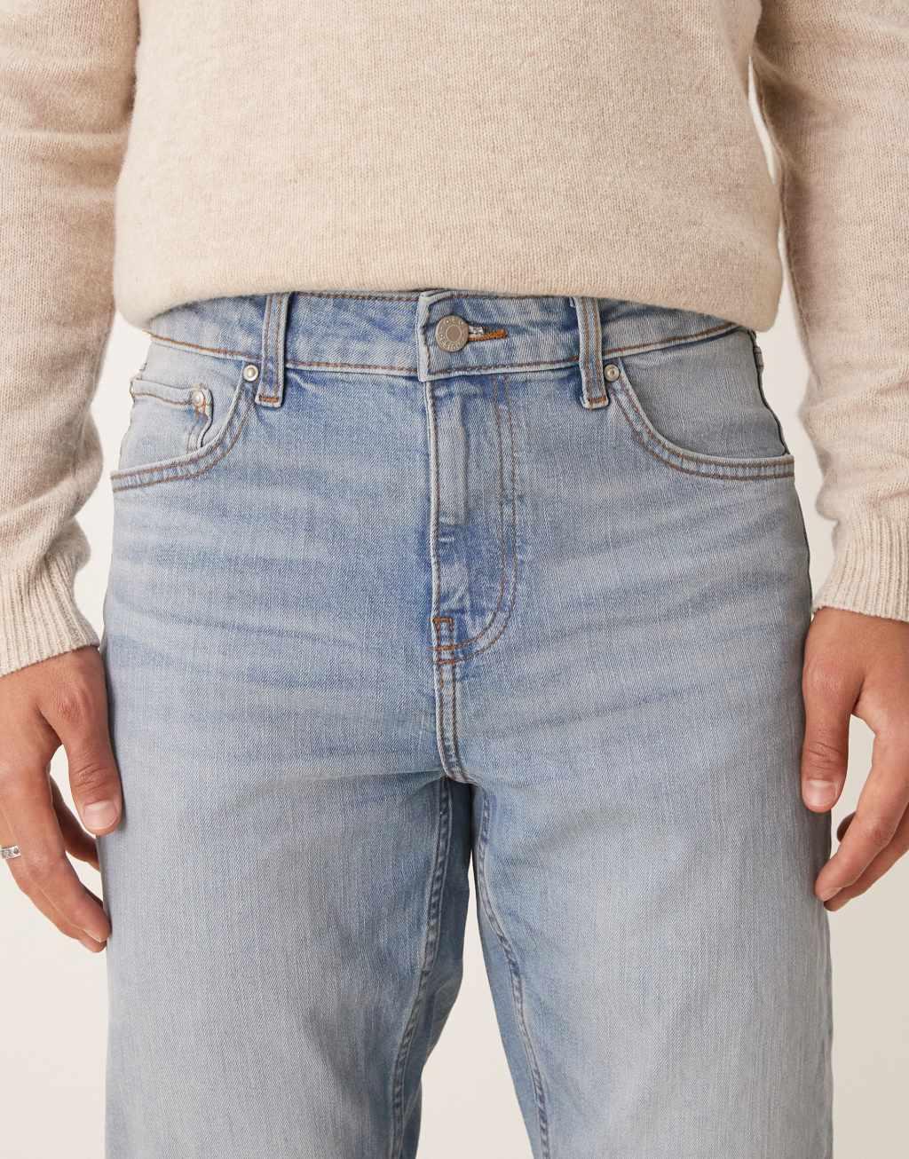 ASOS DESIGN skinny jeans in light wash blue Product Image