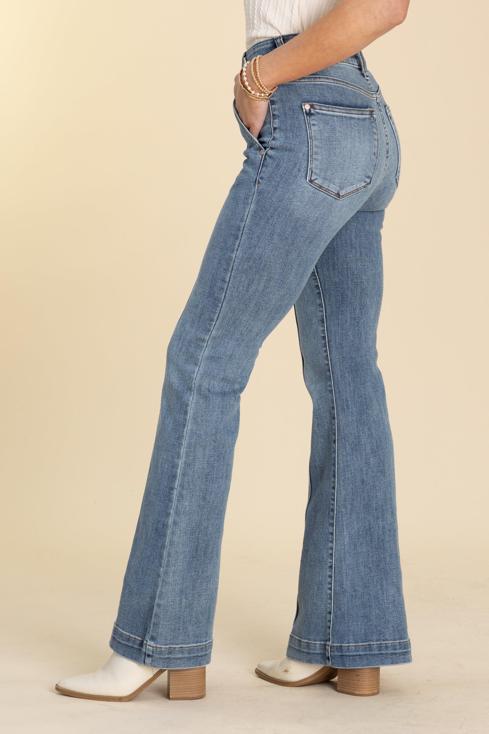 Judy Blue High Waist Trouser Flare Jeans Product Image