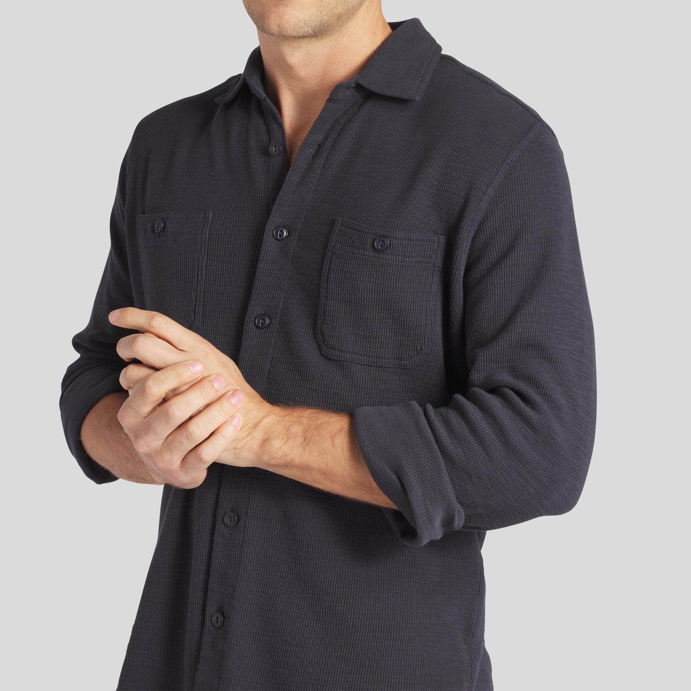 Waffle Hybrid Shirt - Dark Navy (Final Sale)* Product Image