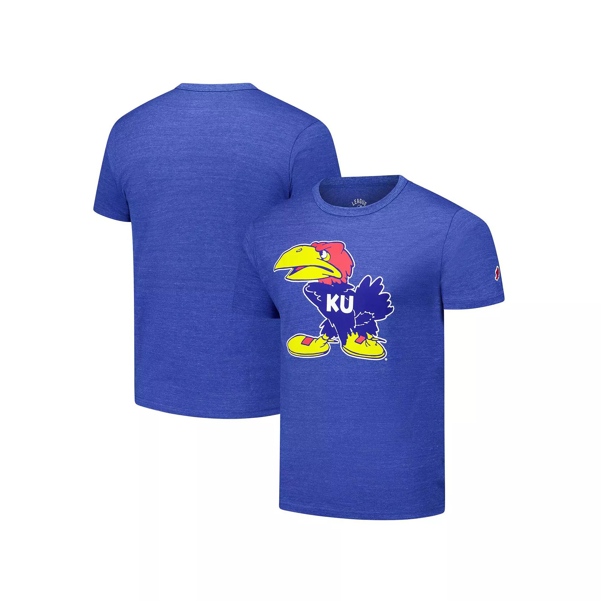 Men's League Collegiate Wear Heather Royal Kansas Jayhawks Victory Falls Tri-Blend T-Shirt, Size: 2XL, Blue Product Image