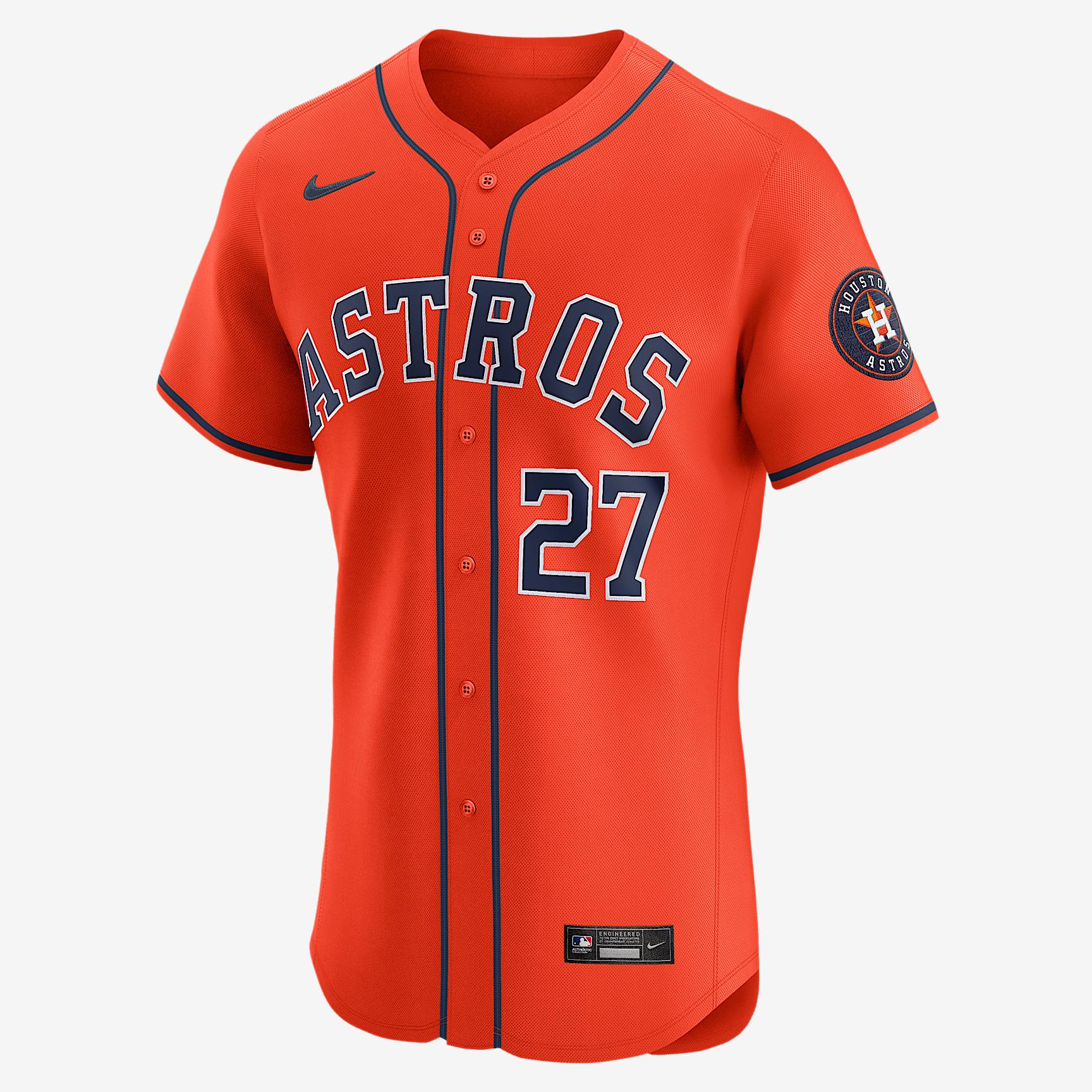 Jose Altuve Houston Astros Nike Mens Dri-FIT ADV MLB Elite Jersey | 9B10HUA1HU9-AXD Product Image