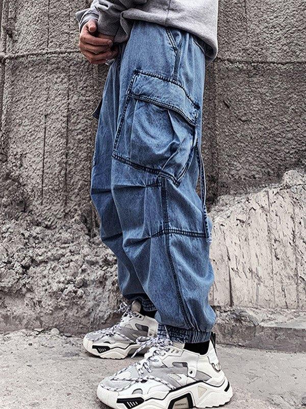 Men's Loose Fit Jogger Cargo Jeans Product Image