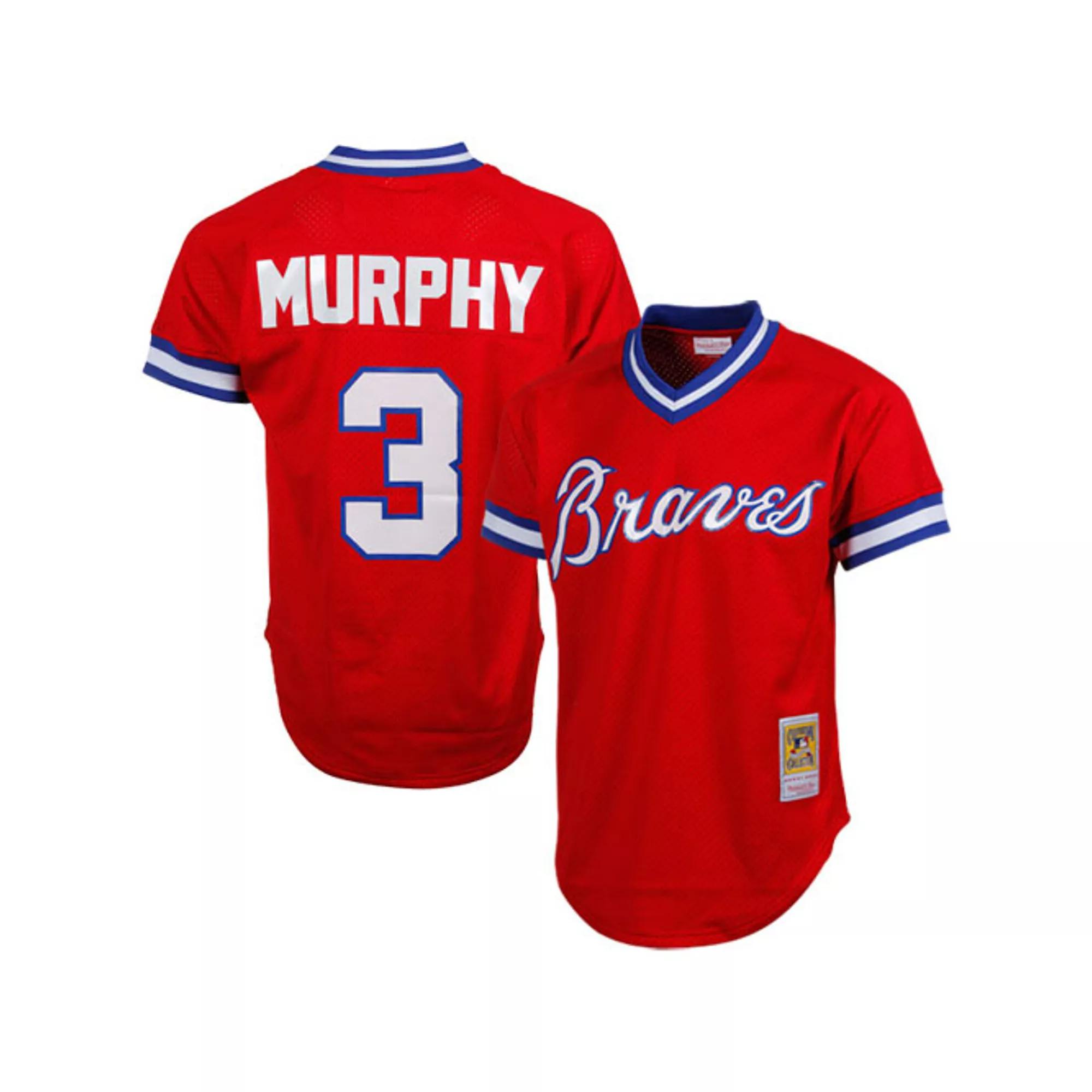 Men's Mitchell & Ness Dale Murphy Red Atlanta Braves 1980 Authentic Cooperstown Collection Mesh Batting Practice Jersey, Size: 3XL Product Image