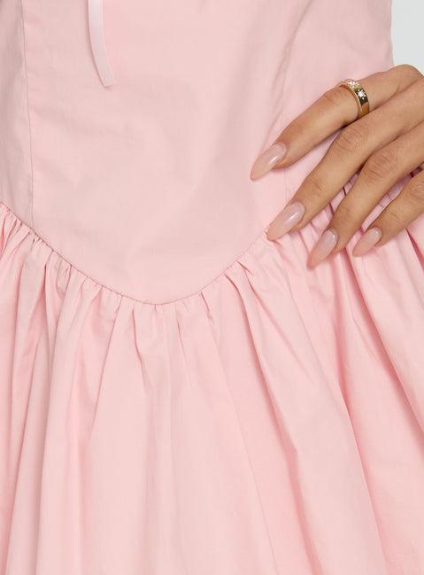 Melaina Bubble Hem Mini Dress Pink Product Image