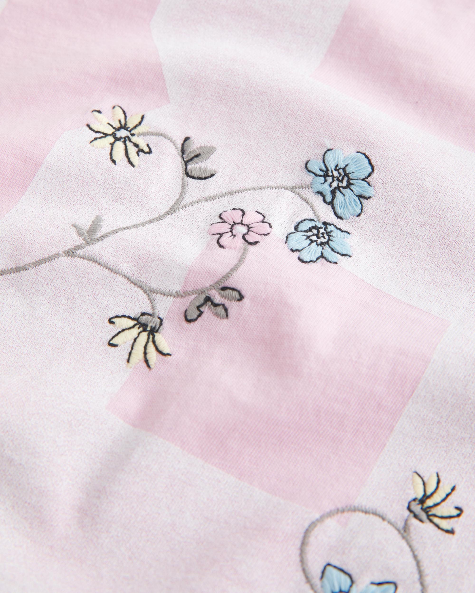 Oversized Off-the-Shoulder Varsity Floral Graphic Tee Product Image