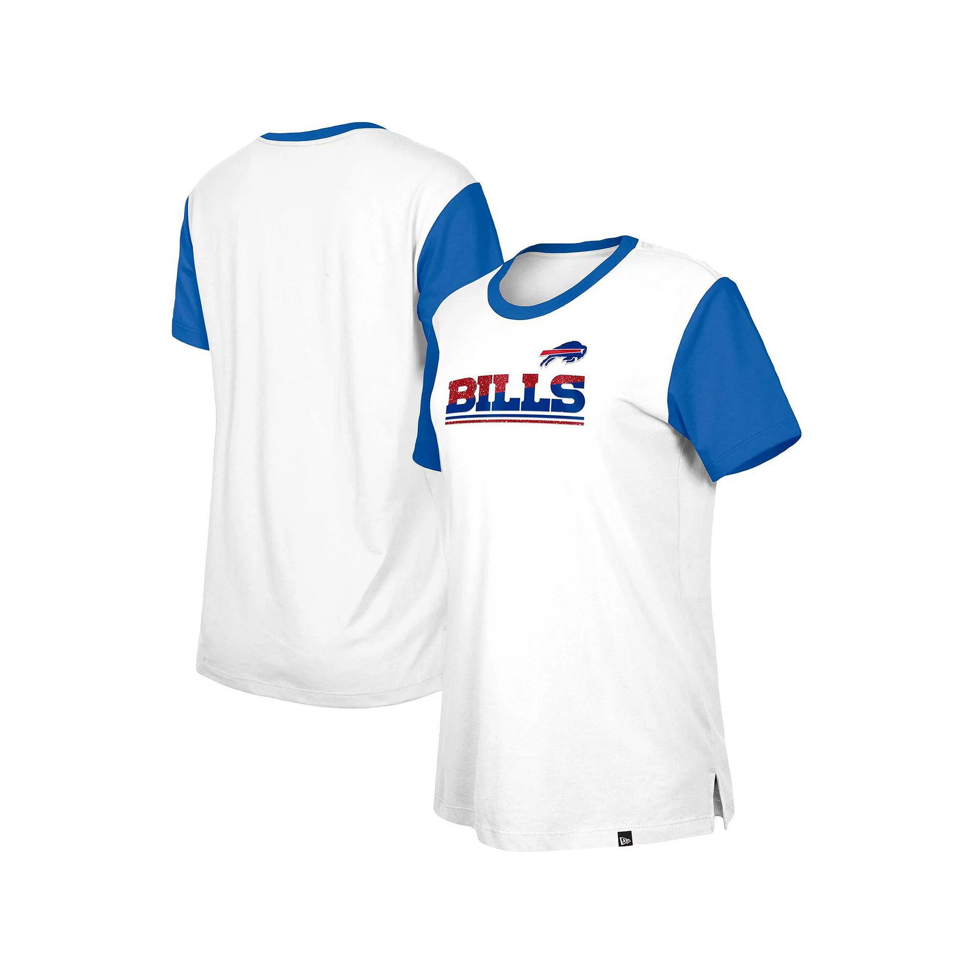 Women's New Era White/Royal Buffalo Bills Third Down Colorblock T-Shirt,  Product Image