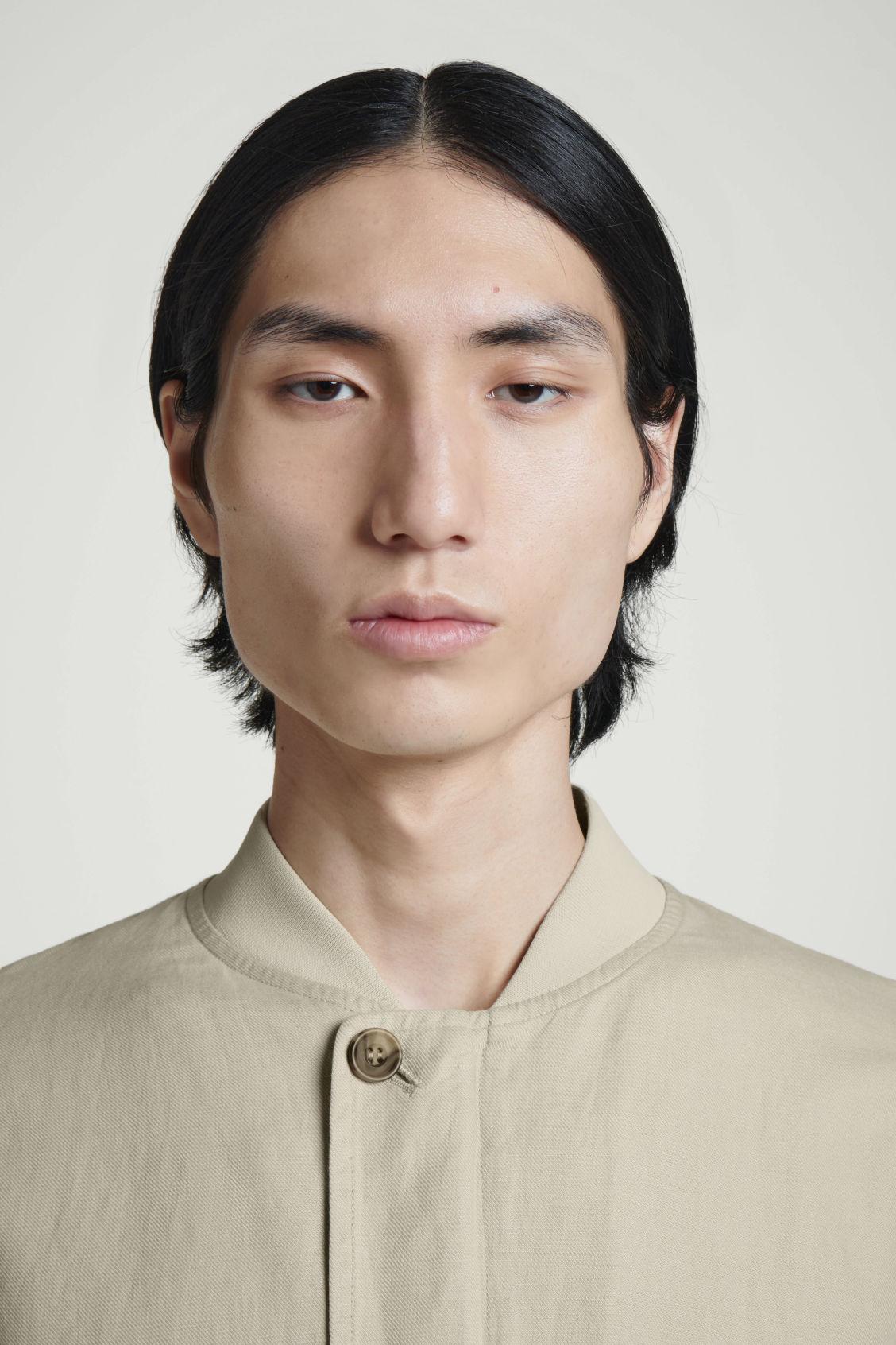 LINEN BOMBER JACKET Product Image