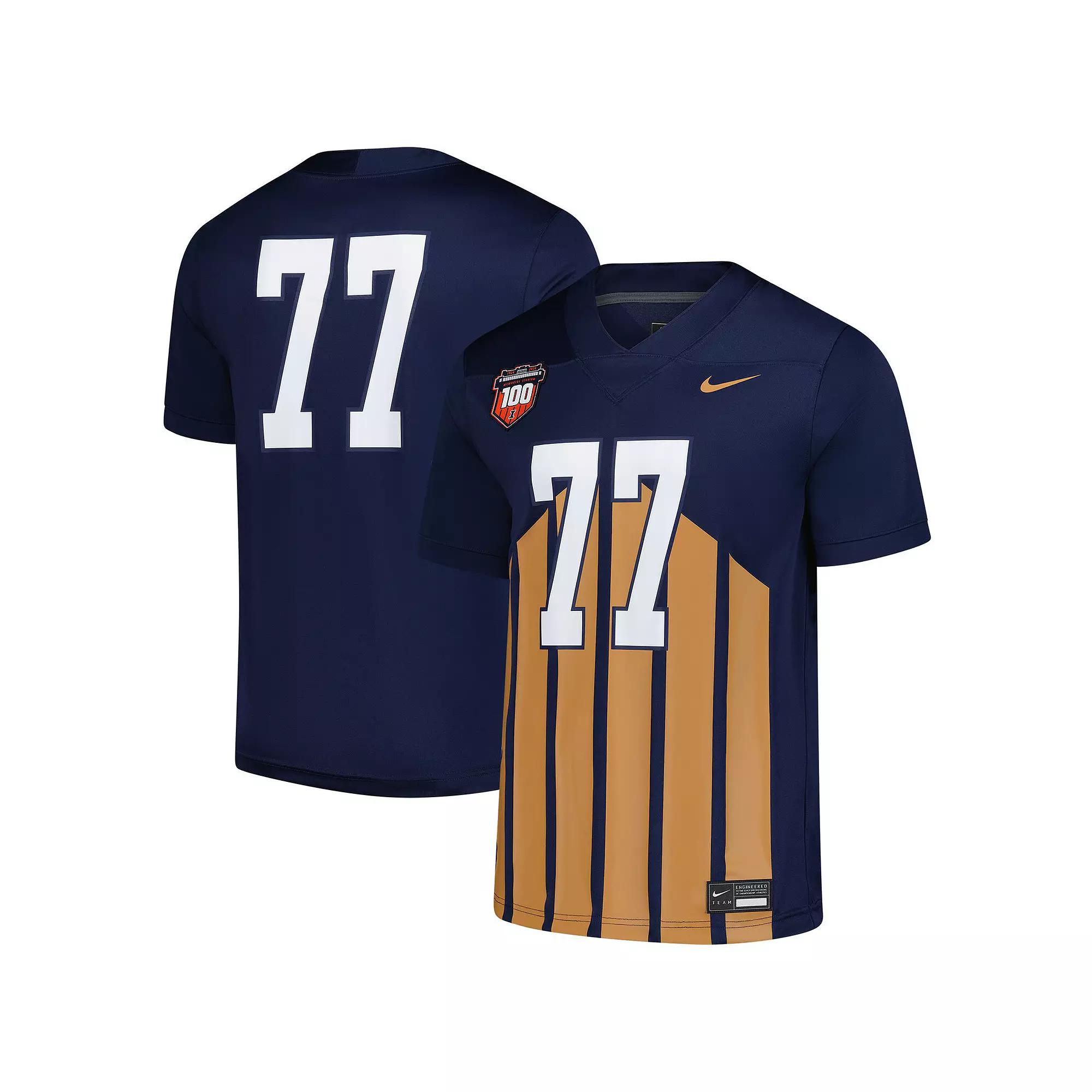 Men's Nike #77 Navy Illinois Fighting Illini Untouchable Replica Football Jersey,  Product Image