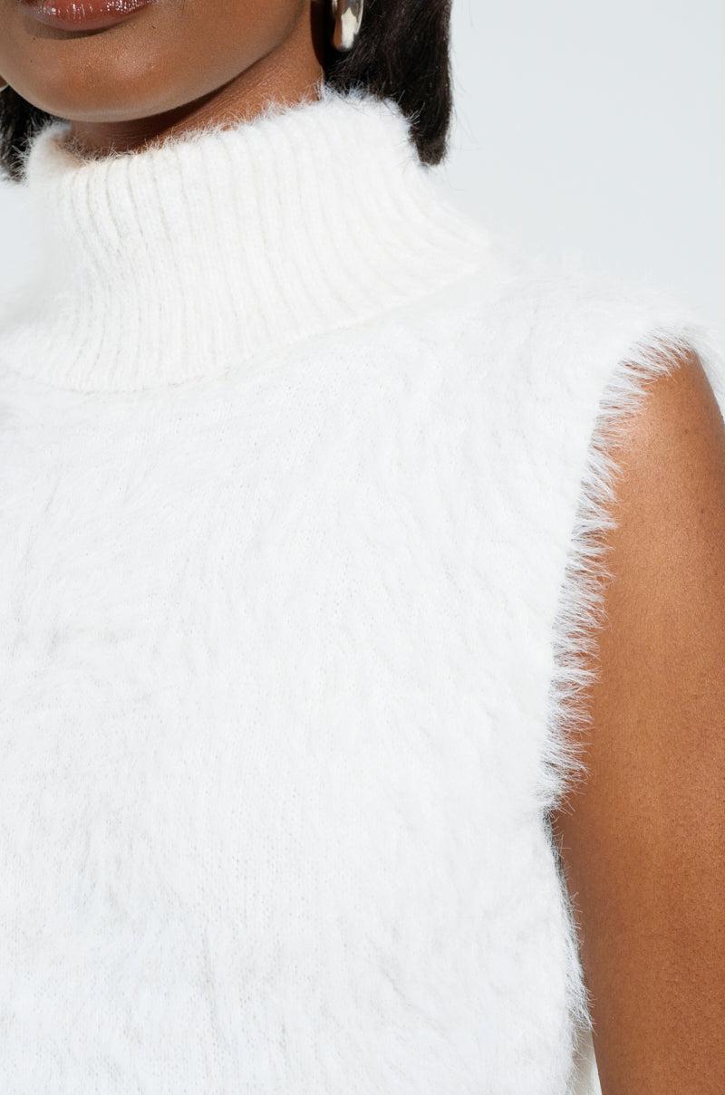 KYLIE FUZZY MIDI DRESS IN WHITE Product Image