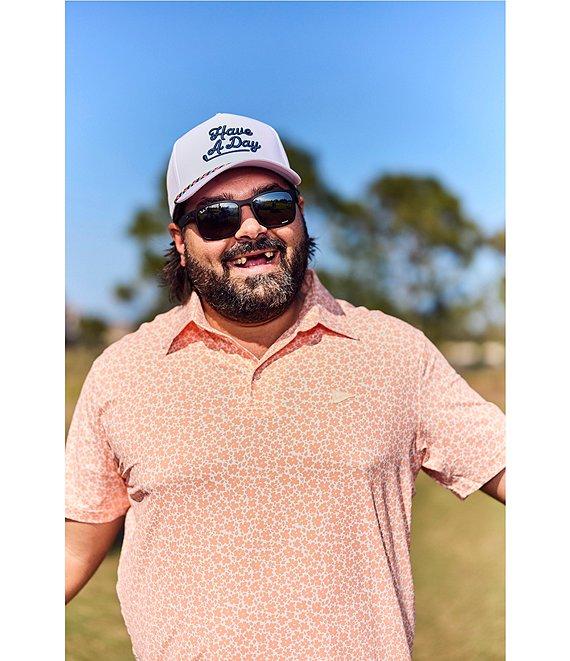 Breezy Golf Vintage Flowers Short Sleeve Polo Shirt Product Image