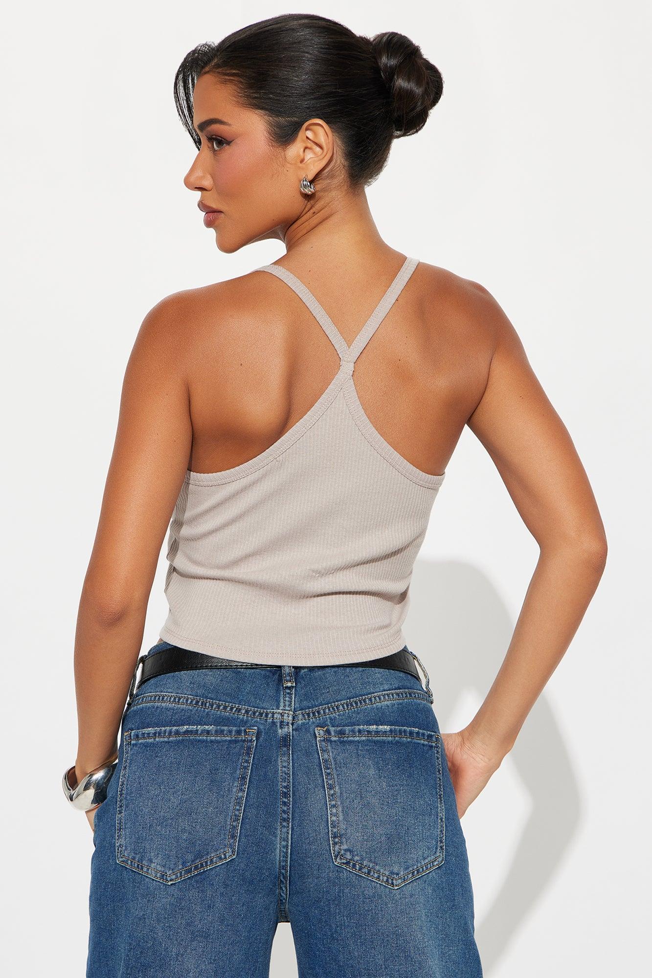 Rosalind Racerback Cami Top - Taupe Product Image