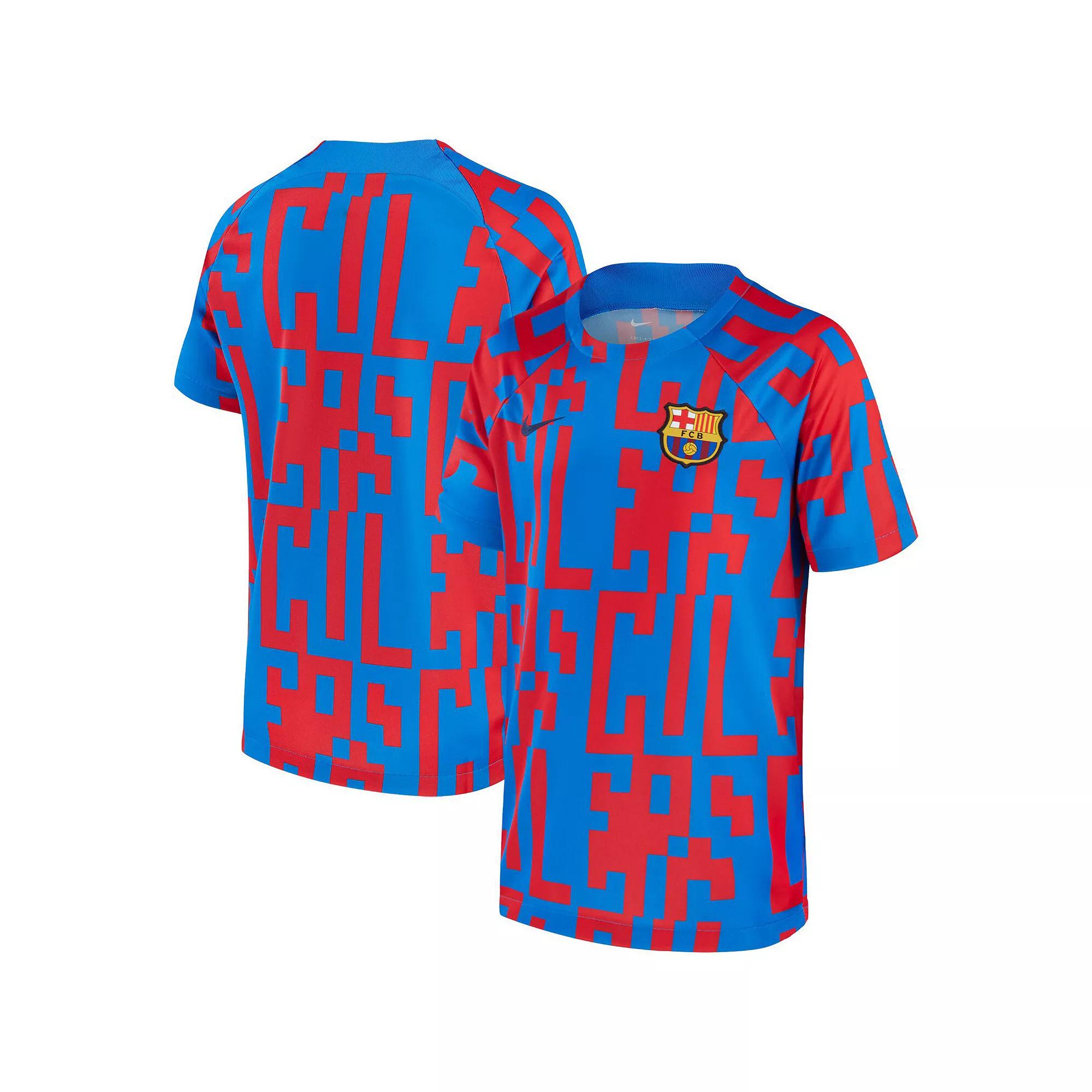 Men's Nike Blue Barcelona 2022/23 Pre-Match Top, Size: Medium, Bar Blue Product Image