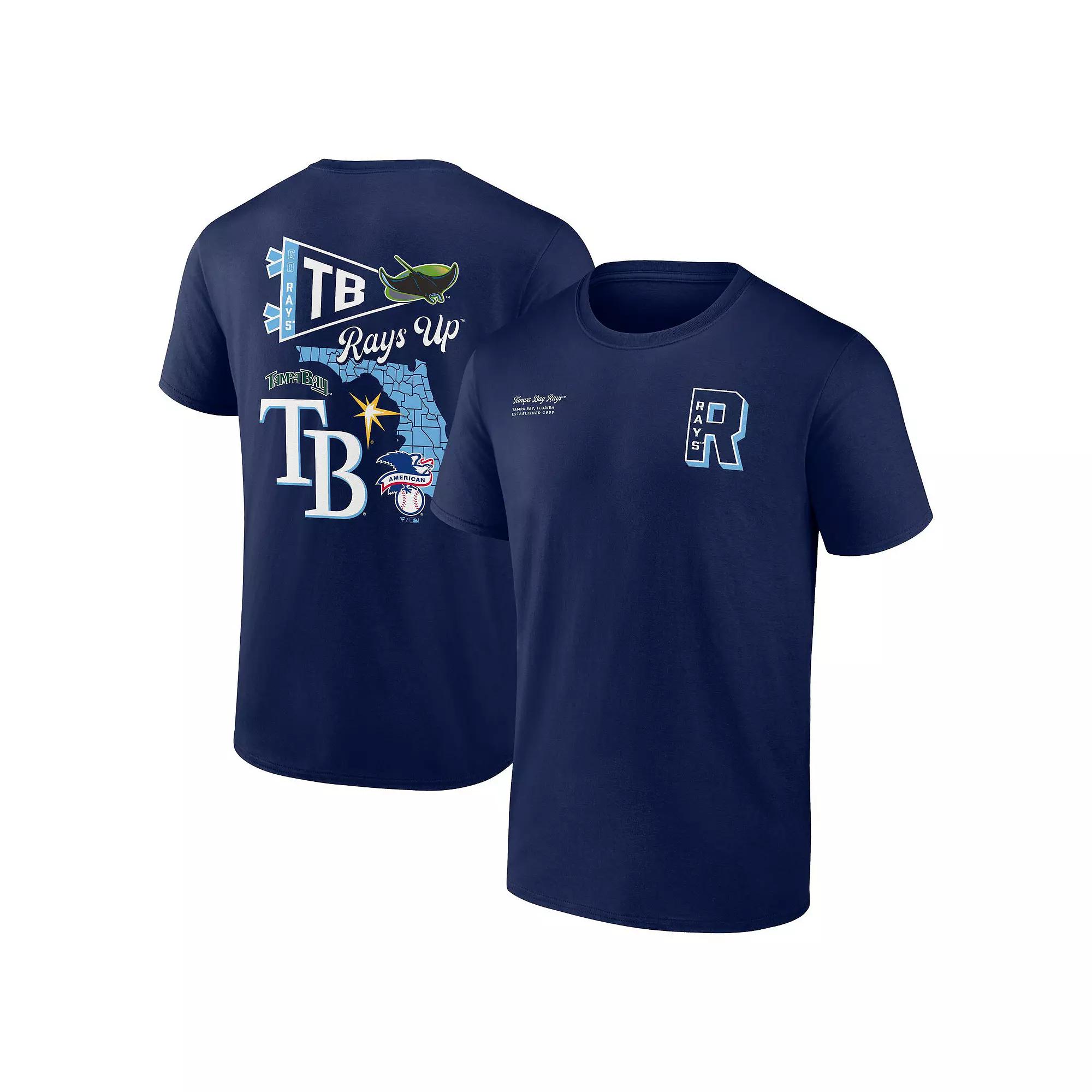 Men's Fanatics Branded Navy Tampa Bay Rays Split Zone T-Shirt,  Product Image