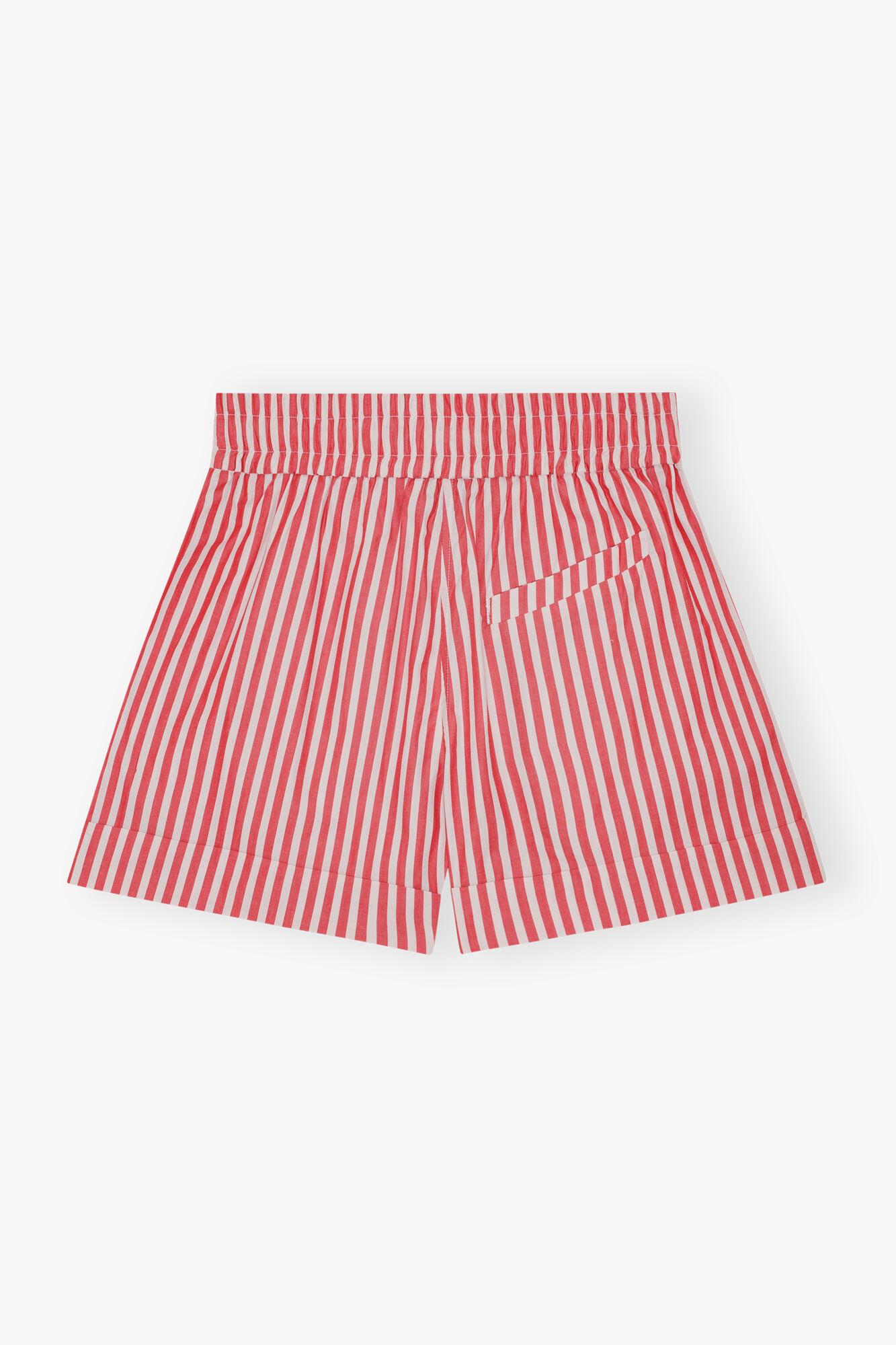 Red Stripe Cotton Shorts Product Image