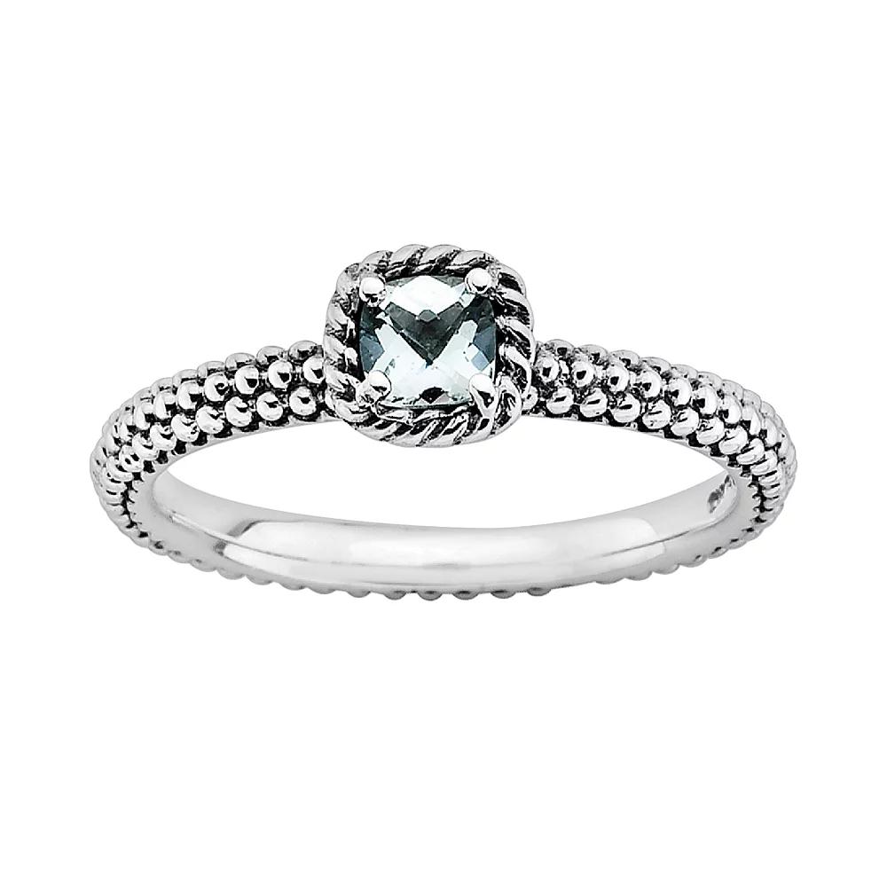 Stacks & Stones Sterling Silver Aquamarine Stack Ring, Women's, Size: 10, Blue Product Image