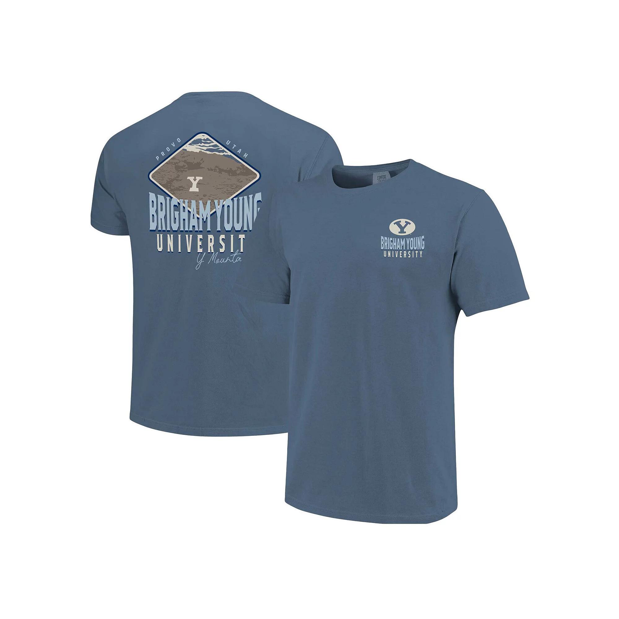 Men's Denim BYU Cougars Hyperlocal Comfort Colors T-Shirt, Size: 2XL, Turquoise A Product Image