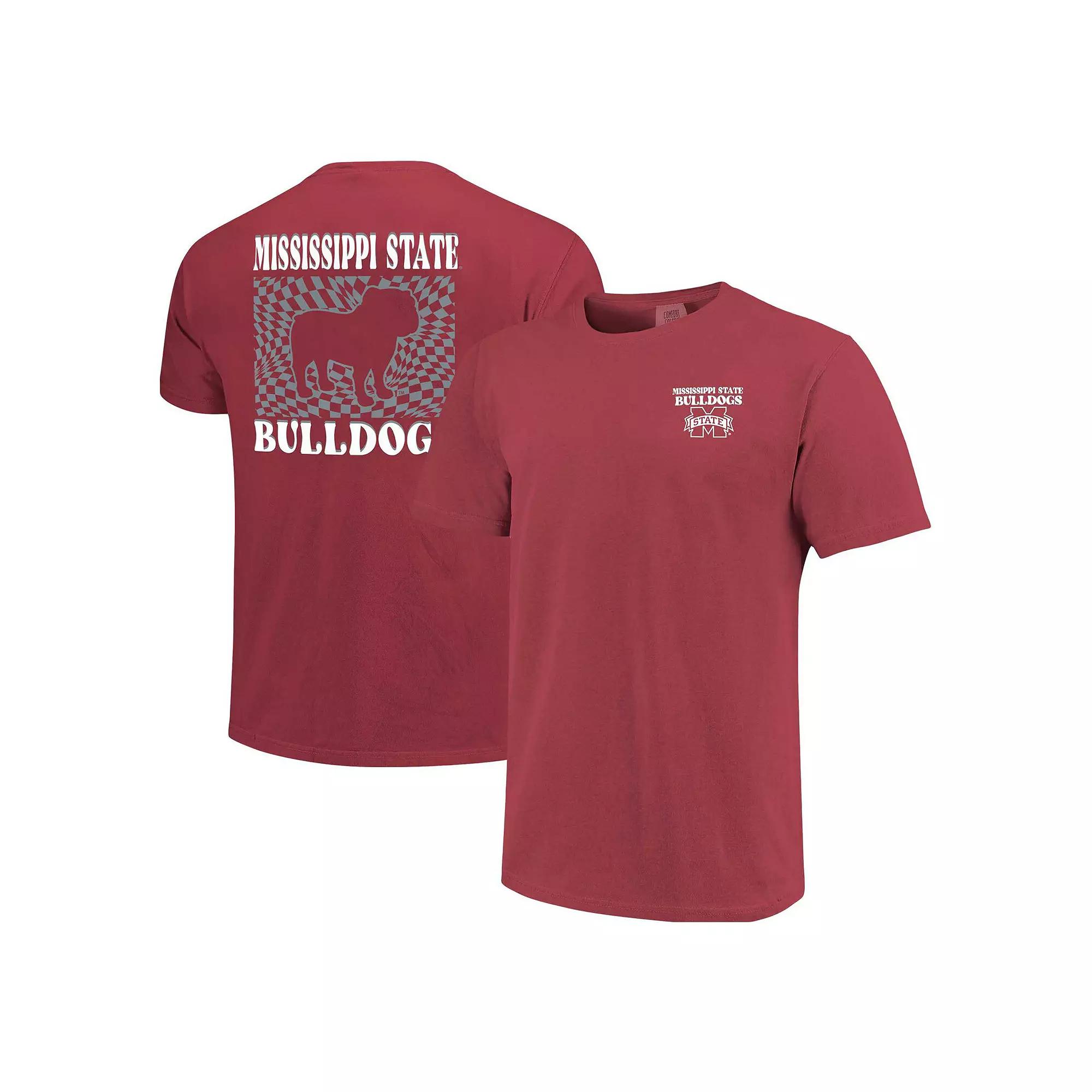 Women's Cardinal Arkansas Razorbacks Comfort Colors Checkered Mascot T-Shirt, Size: Small Product Image