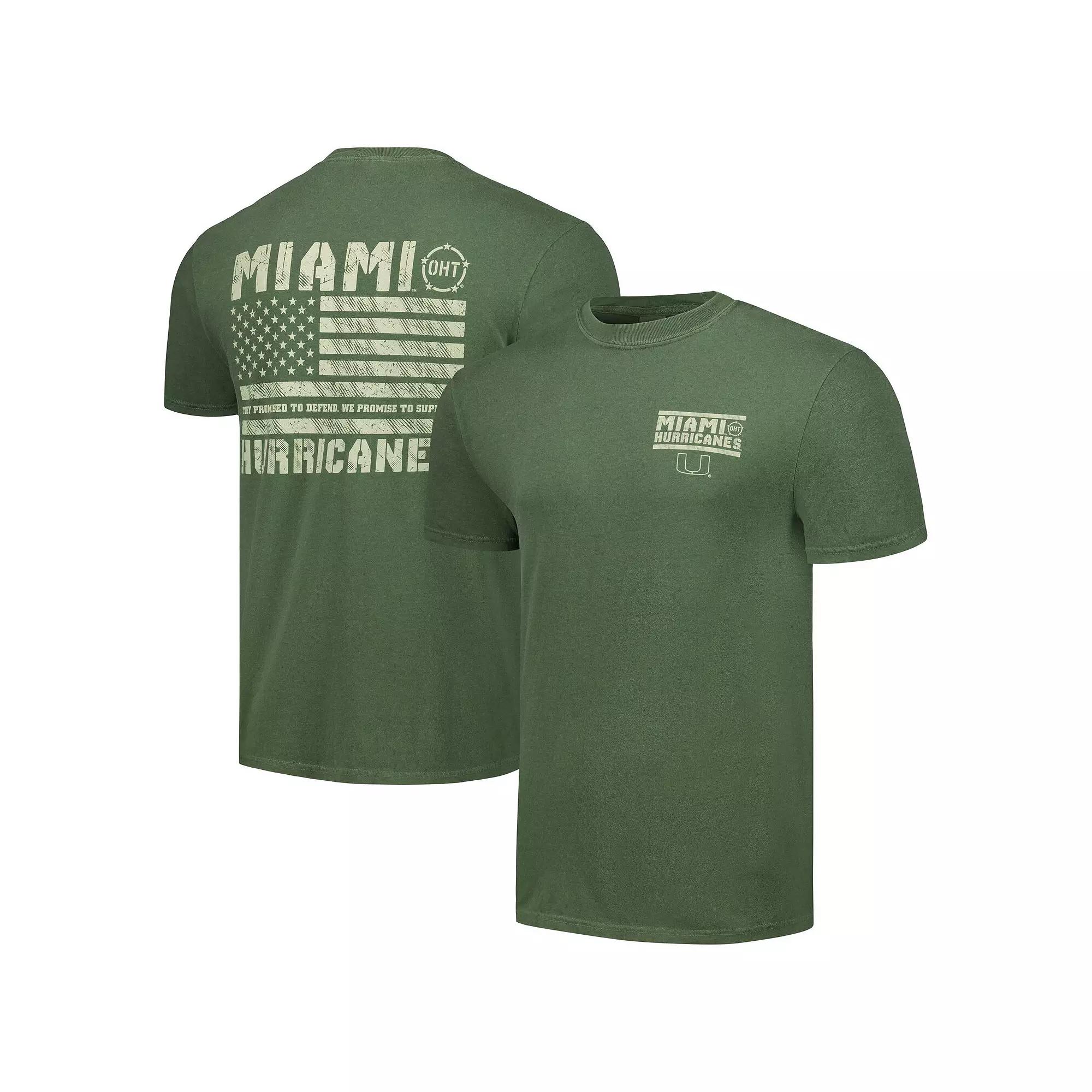 Men's Olive Miami Hurricanes OHT Military Appreciation Comfort Colors T-Shirt, Size: XL, Team Product Image