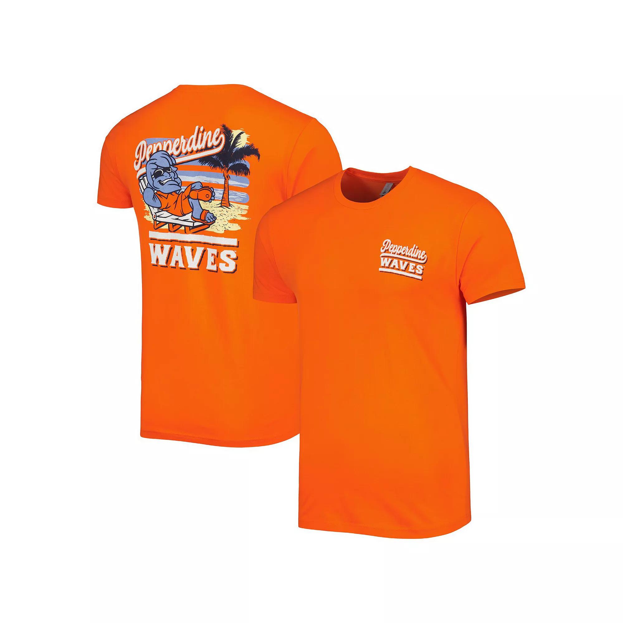 Men's Orange Pepperdine Waves Hyperlocal Beach Premium T-Shirt, Size: Small, Nc2 Orange Product Image