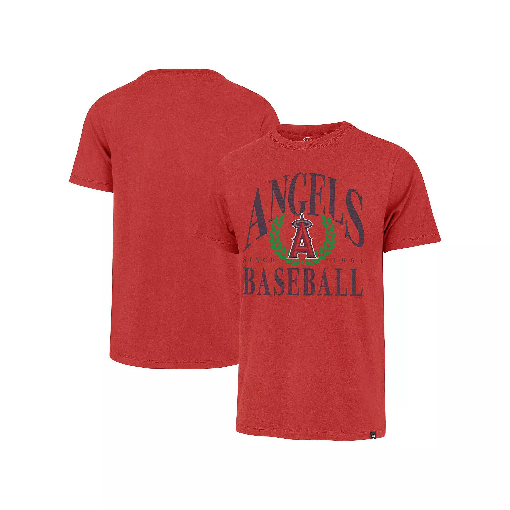 Men's '47 Red Los Angeles Angels Pitchout Franklin T-Shirt,  Product Image