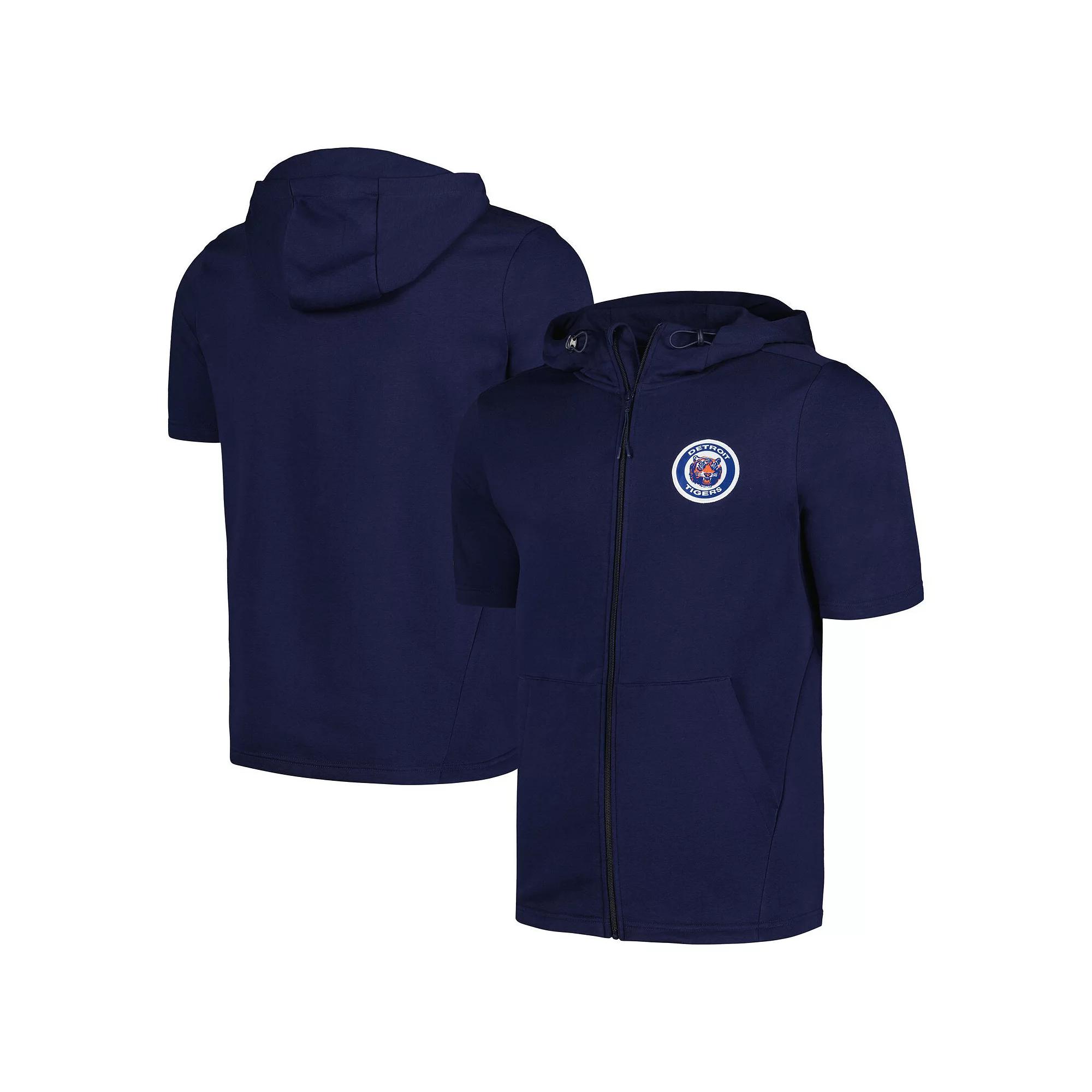Mens Levelwear Detroit Tigers Recruit Short Sleeve Full-Zip Hoodie Blue Product Image