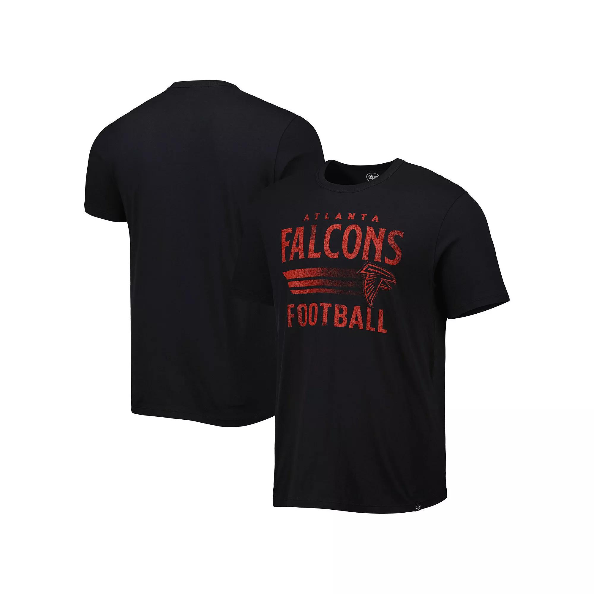 Men's '47 Black Atlanta Falcons Wordmark Rider Franklin T-Shirt,  Product Image
