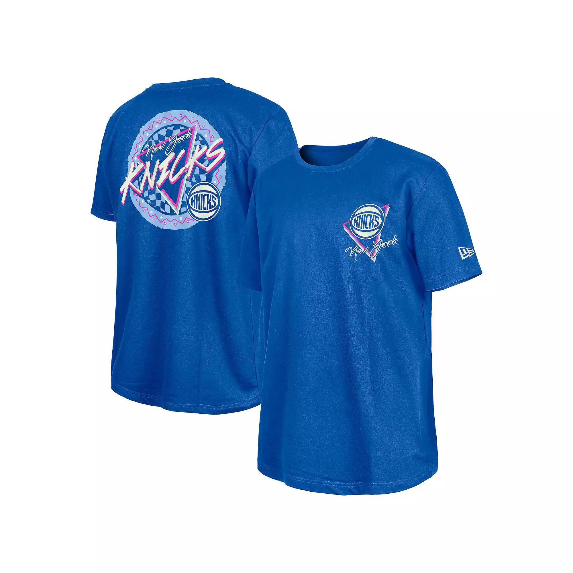 New Era Blue New York Knicks Glow-in-the-Dark T-Shirt, Men's,  Product Image