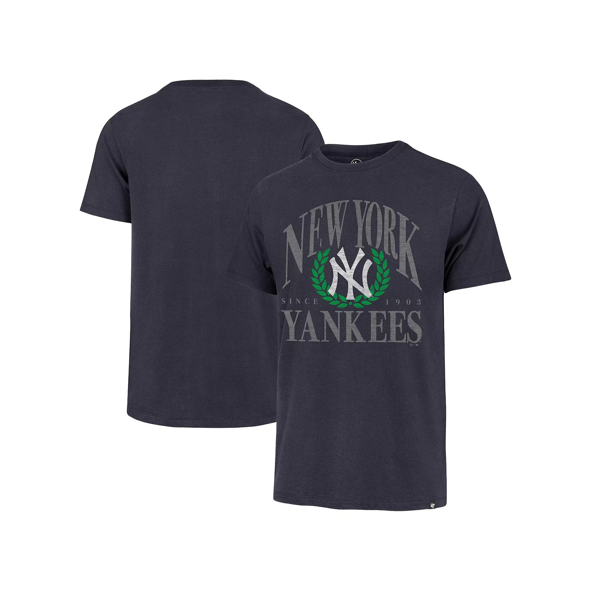 Men's '47 Navy New York Yankees Pitchout Franklin T-Shirt, Size: Large, Blue Product Image