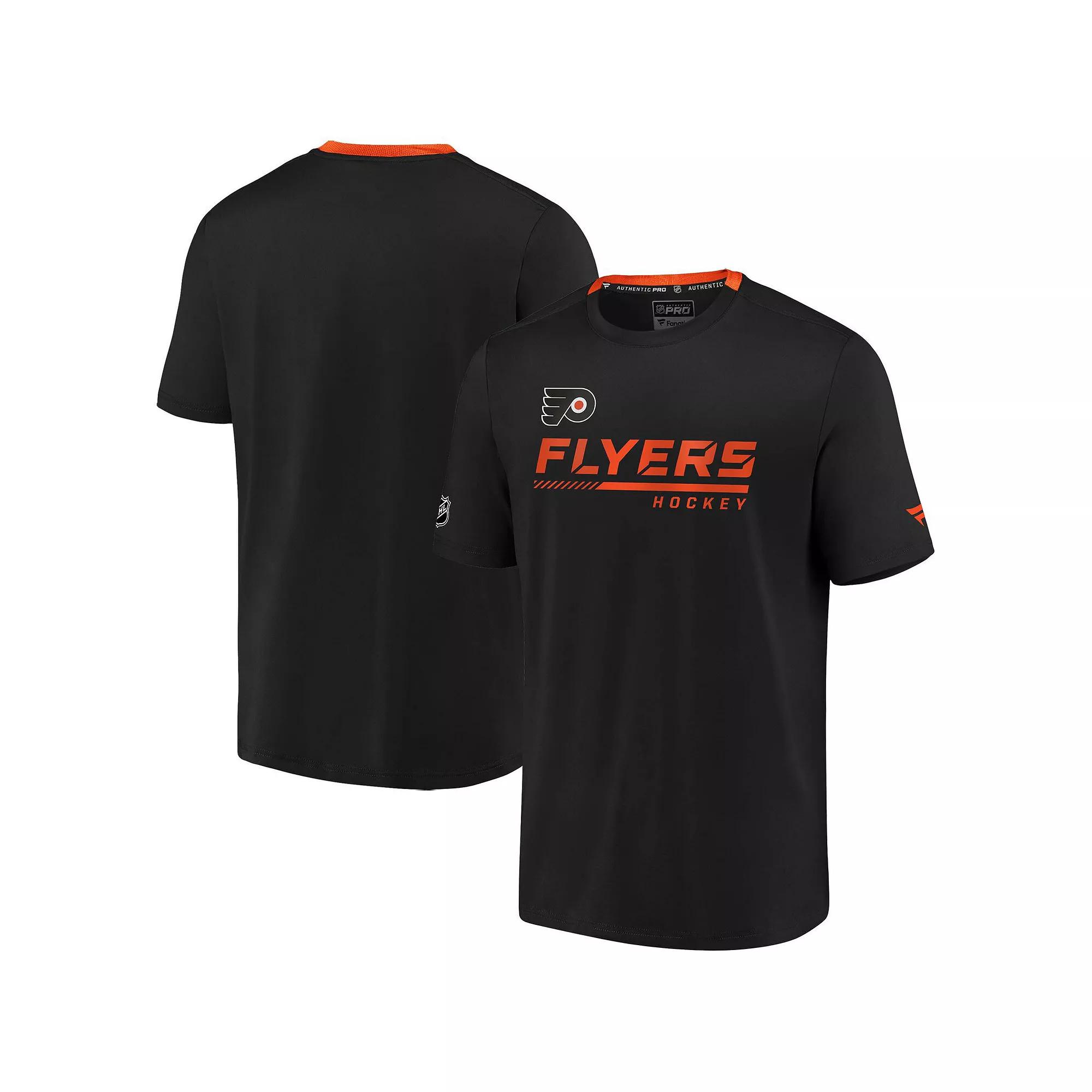 Men's Fanatics Branded Black Philadelphia Flyers Authentic Pro Locker Room Performance T-Shirt,  Product Image