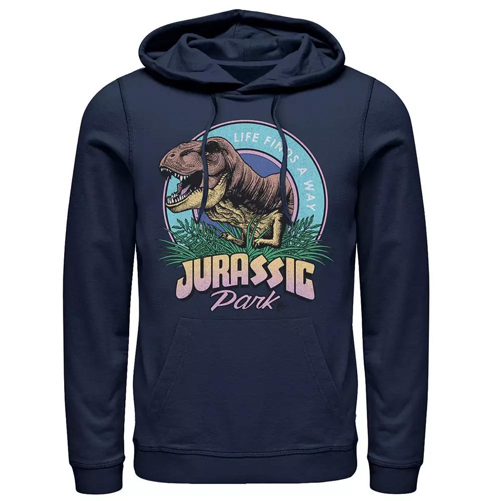 Men's Jurassic Park Life Finds A Way Vibrant Hoodie, Size: Medium, Blue Product Image