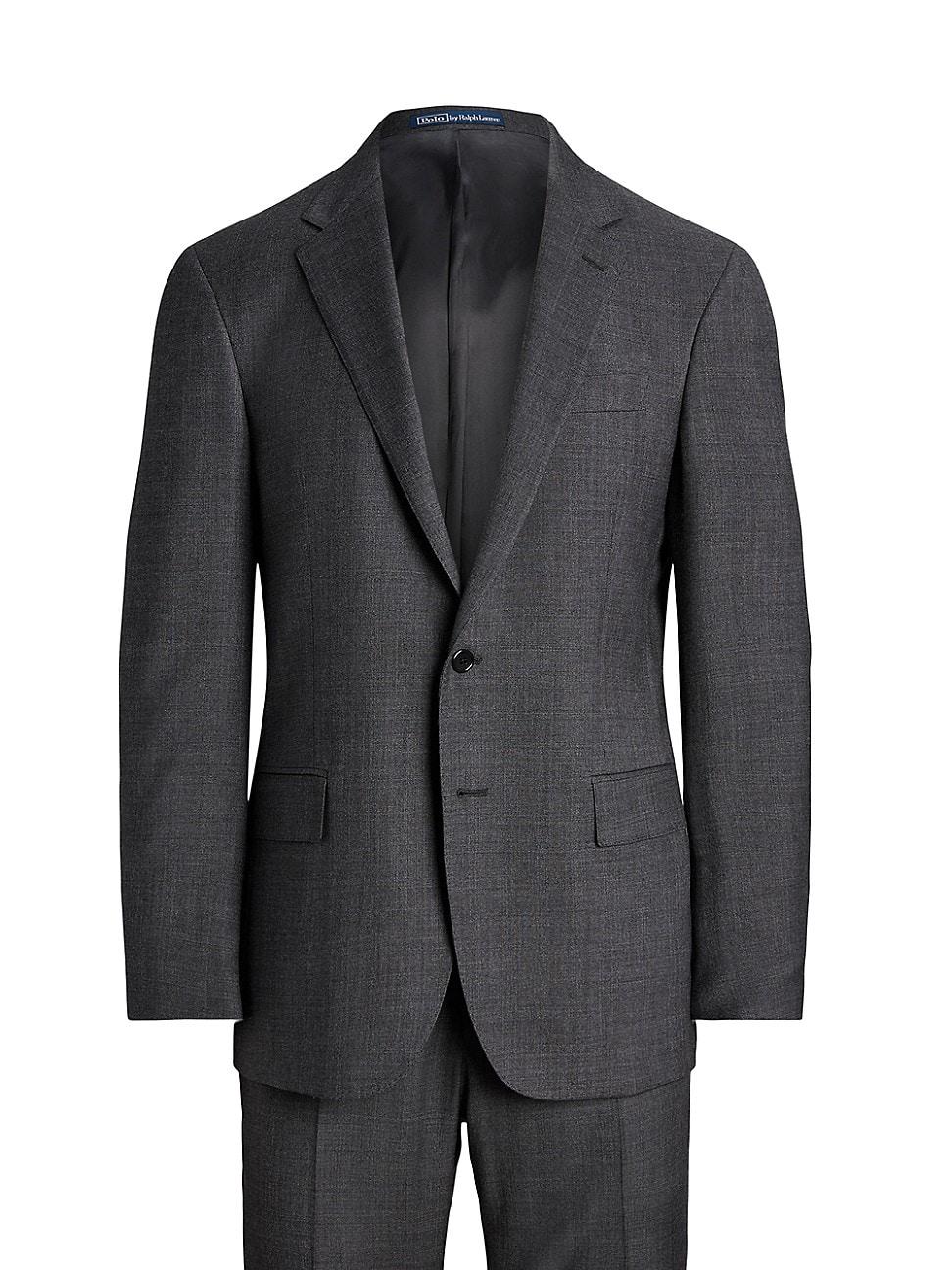 Mens Sharkskin Wool Single-Breasted Suit Product Image