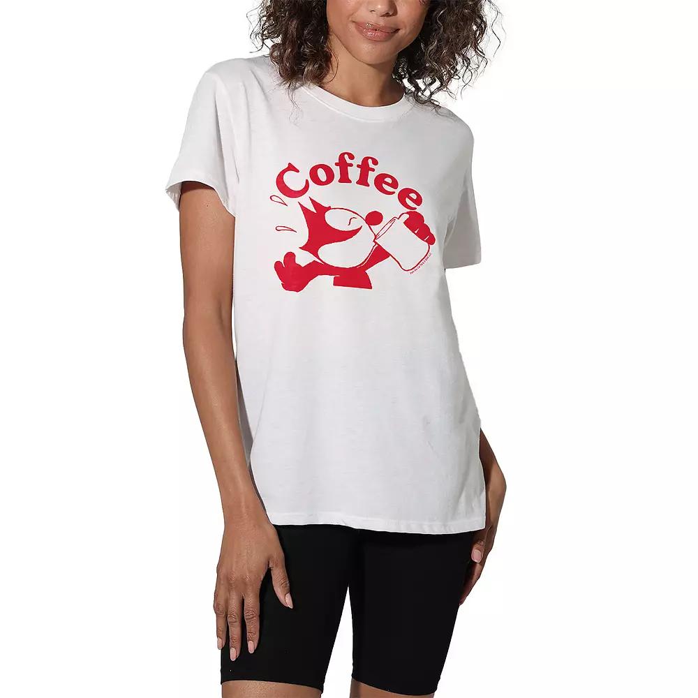 Women's Suburban Riot Coffee Addict Loose Graphic Tee, Girl's,  Product Image