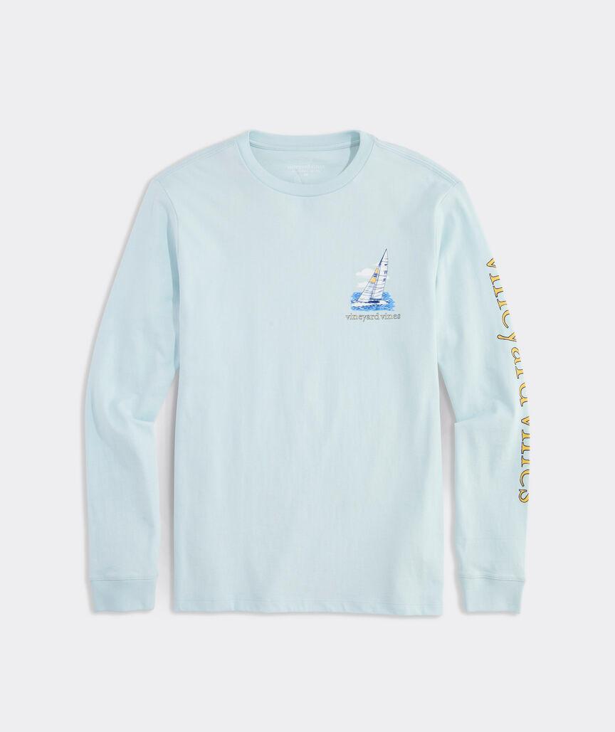 Painted Sailboat Race Scene Long-Sleeve Tee Product Image