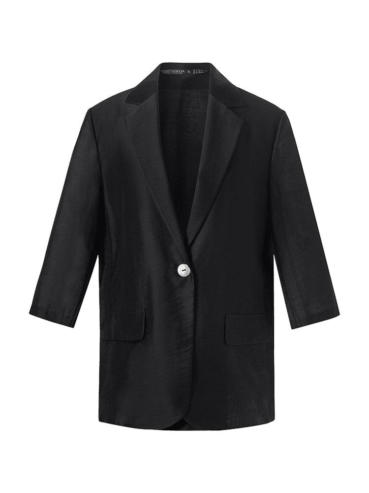 Tencel One Button Women Blazer Product Image