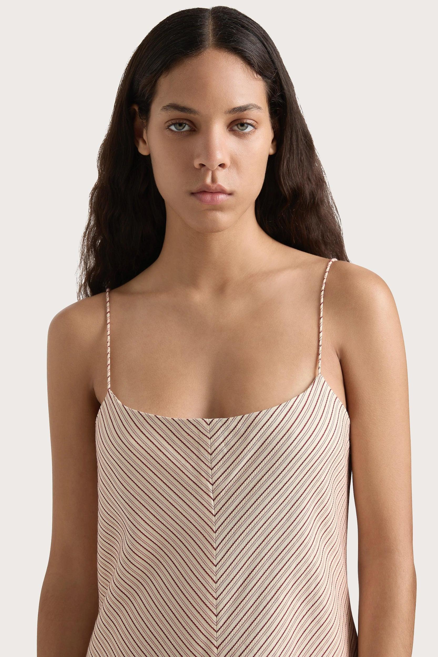 Elyna Maxi Dress Pinstripe Garnet Blush - Final Sale Product Image